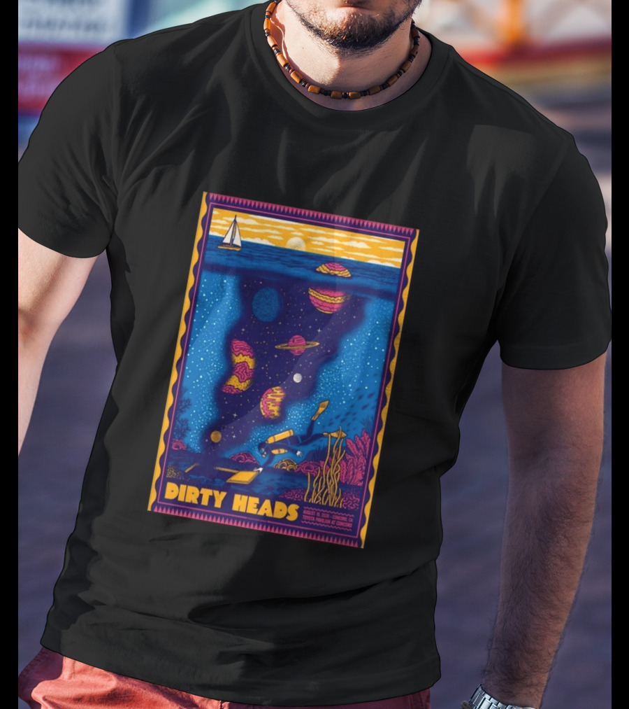 Dirty Heads August 15 2026 Tour Concord CA With Underwater Cosmic Scene T-Shirt