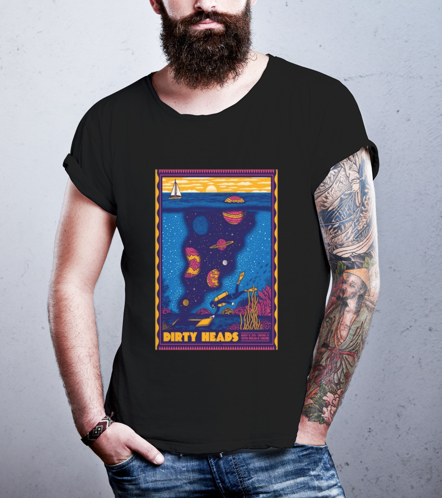Dirty Heads August 15 2026 Tour Concord CA With Underwater Cosmic Scene T-Shirt