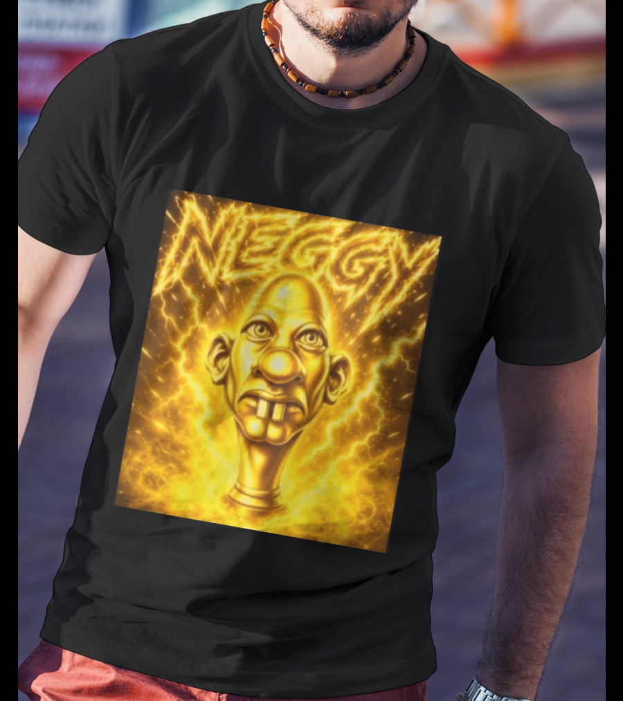 NEGGY Electric Manny Golden Lightning Face T-Shirt