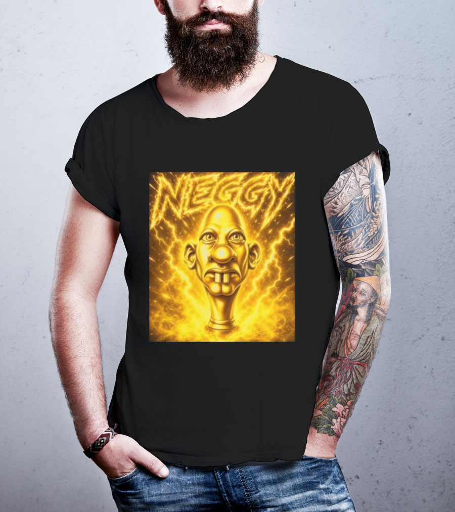 NEGGY Electric Manny Golden Lightning Face T-Shirt