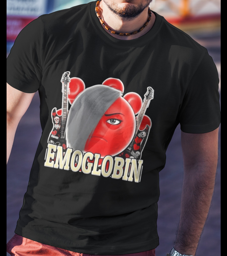 EMOGLOBIN Goblin Emoji With Emo Guitar T-Shirt