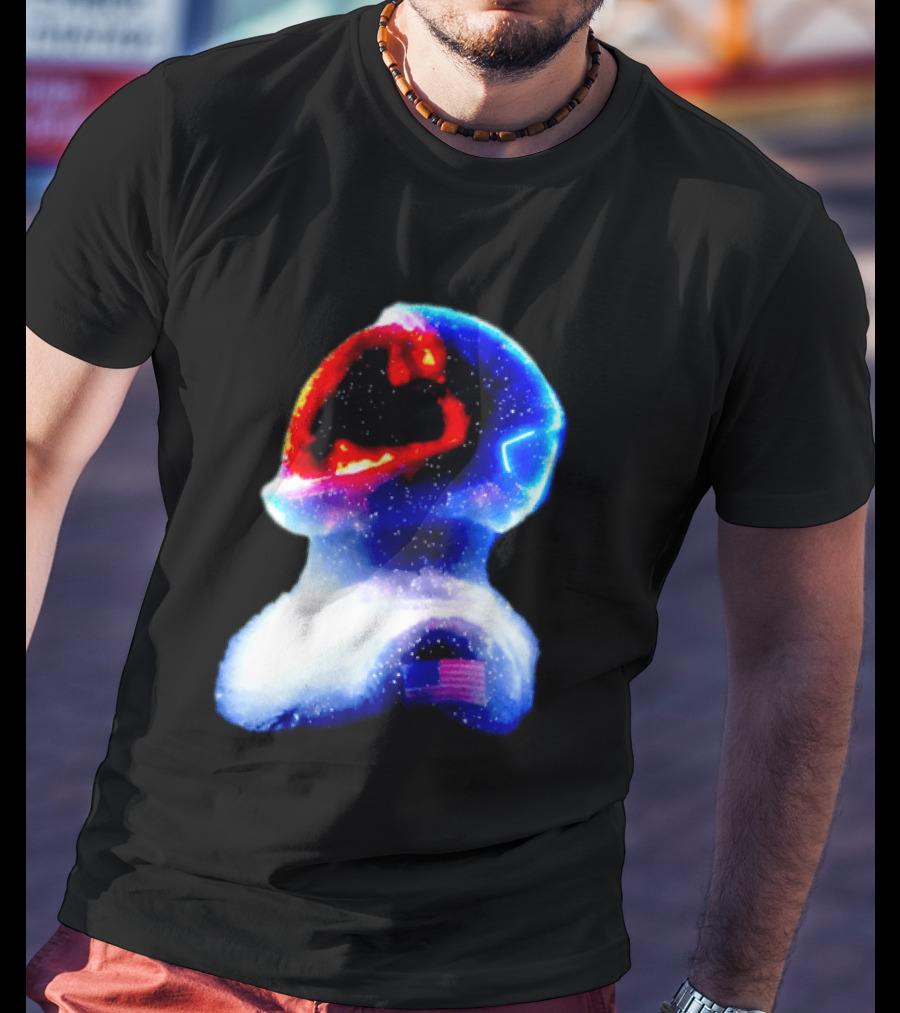 Galaxy Astronaut With American Flag Space Cosmic Adventure T-Shirt