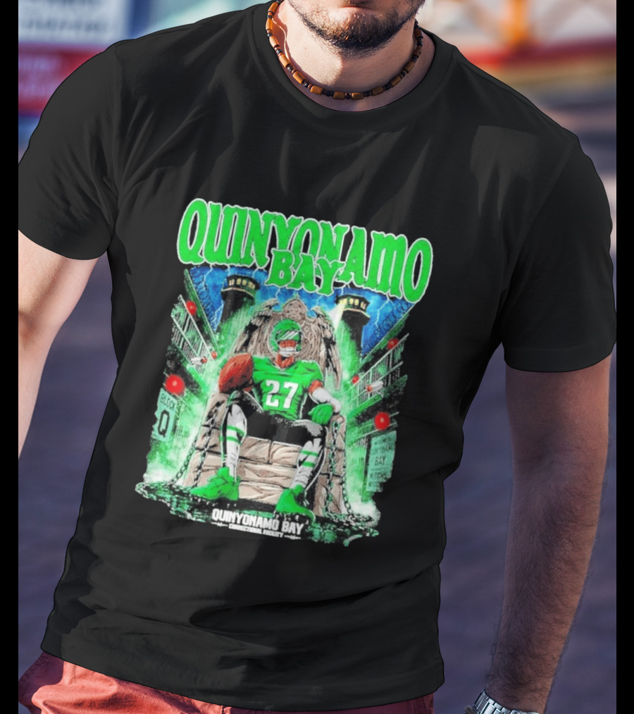 Quinyonamo Bay 27 Throne Football Block Q T-Shirt
