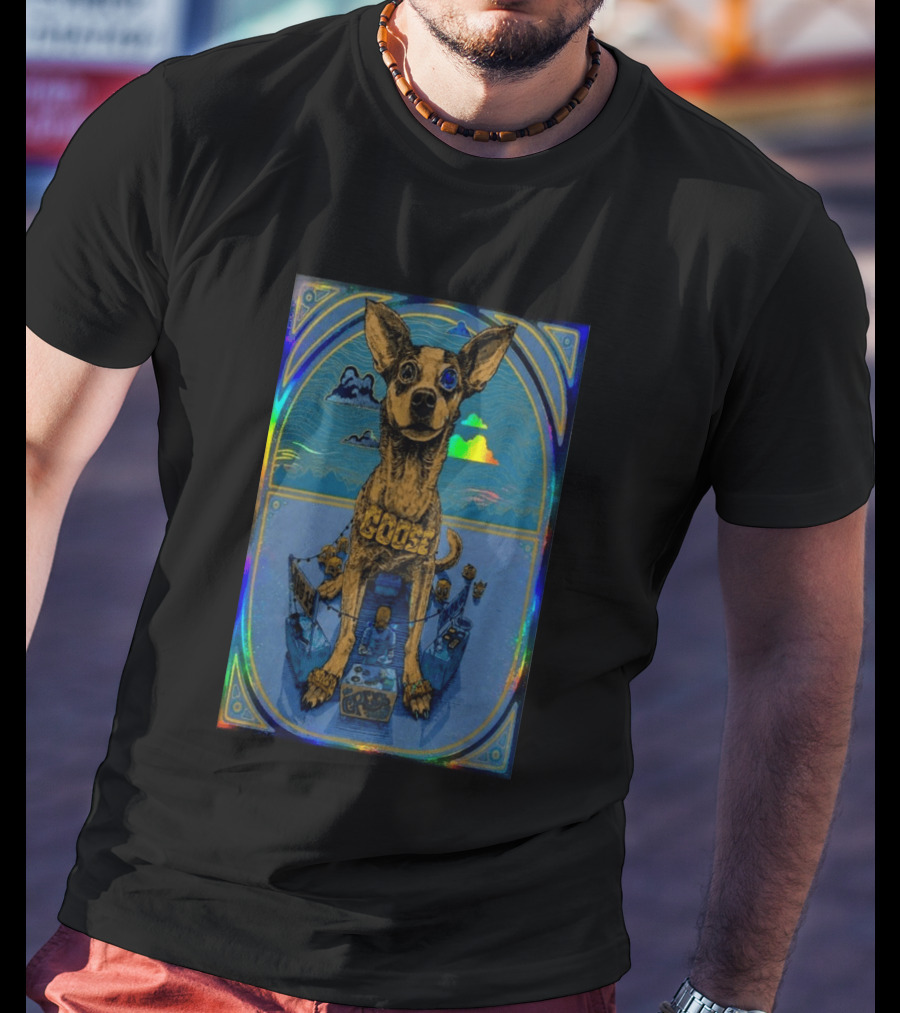 Goose Greek Theatre 08 14 2026 Exclusive Dog Art Holographic T-Shirt
