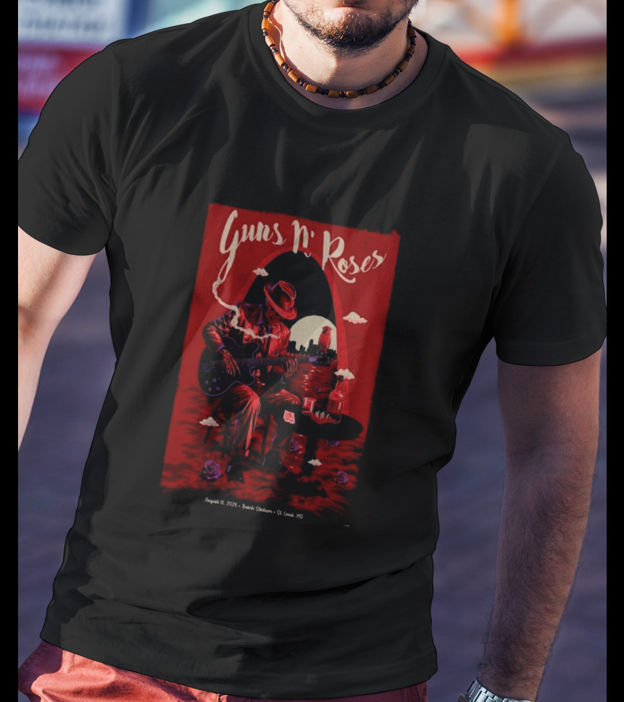 Guns N' Roses 2026 Busch Stadium August 16 St. Louis MO Tour T-Shirt
