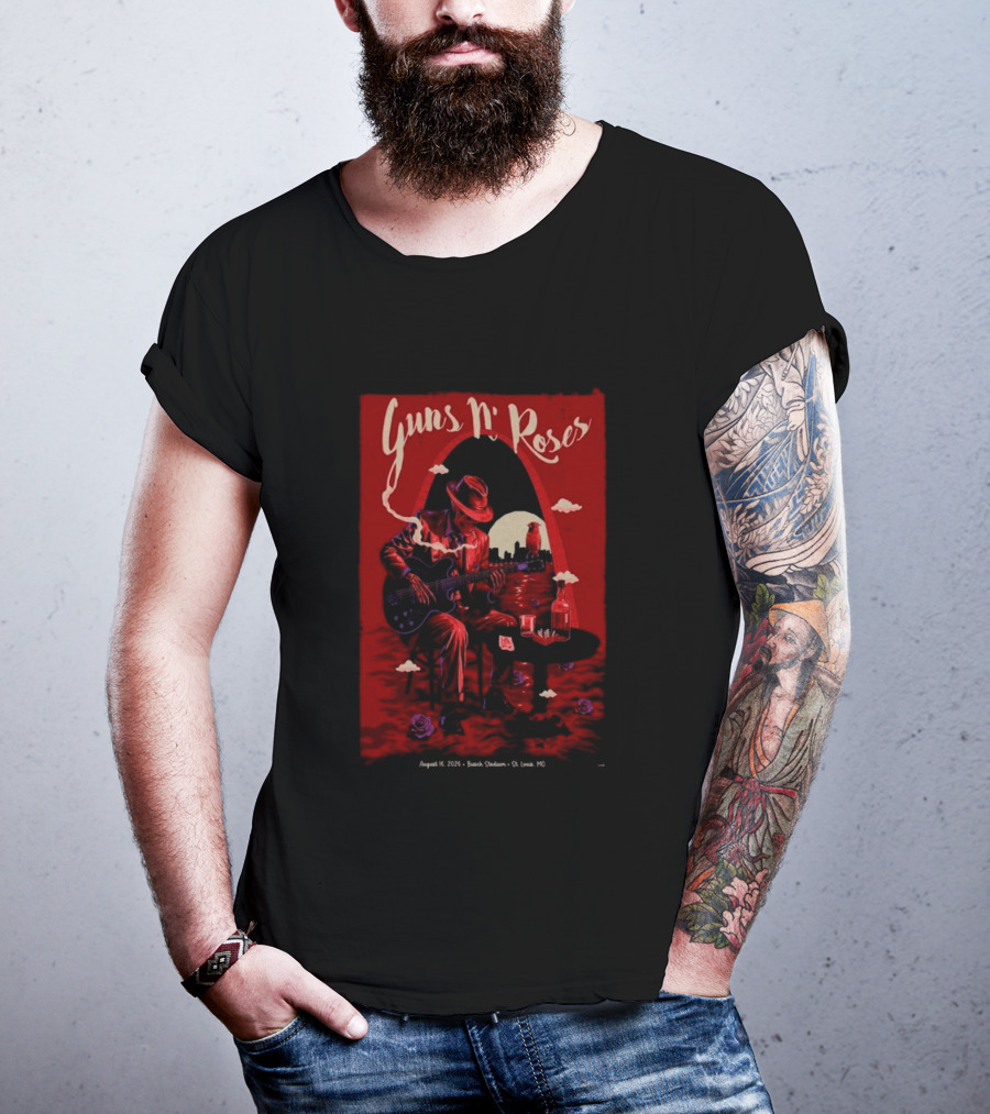 Guns N' Roses 2026 Busch Stadium August 16 St. Louis MO Tour T-Shirt