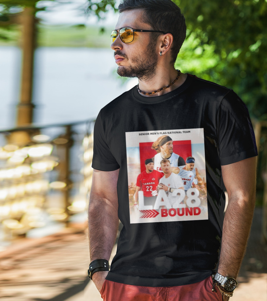 Senior Men's Flag National Team Canada LA28 Bound Canada Football Team Players T-Shirt
