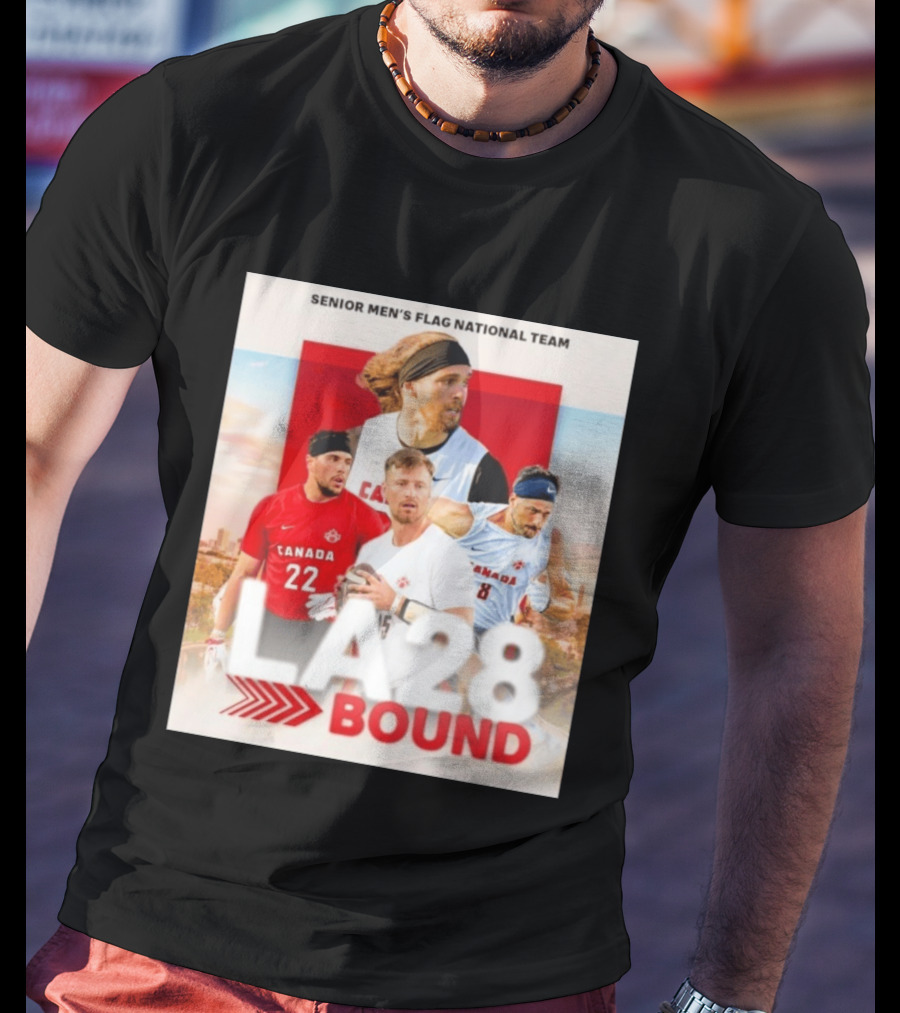 Senior Men's Flag National Team Canada LA28 Bound Canada Football Team Players T-Shirt