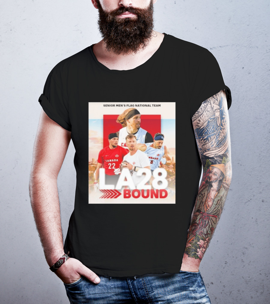 Senior Men's Flag National Team Canada LA28 Bound Canada Football Team Players T-Shirt