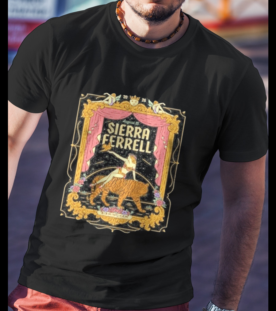 Sierra Ferrell August 15 Birmingham AL 2026 Vintage Circus Tiger T-Shirt