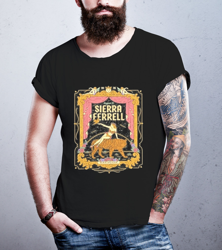 Sierra Ferrell August 15 Birmingham AL 2026 Vintage Circus Tiger T-Shirt