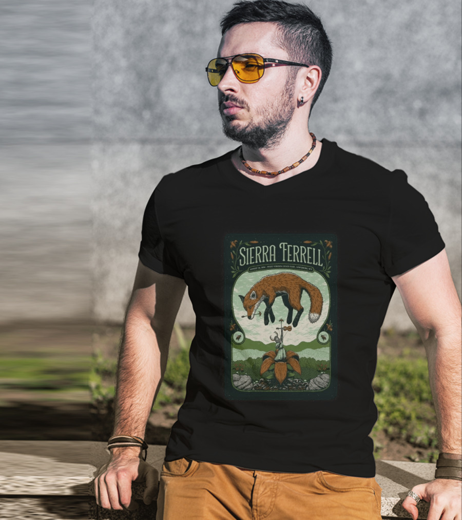 Sierra Ferrell August 16 2026 Lewisburg WV West Virginia State Fair Fox Violin T-Shirt