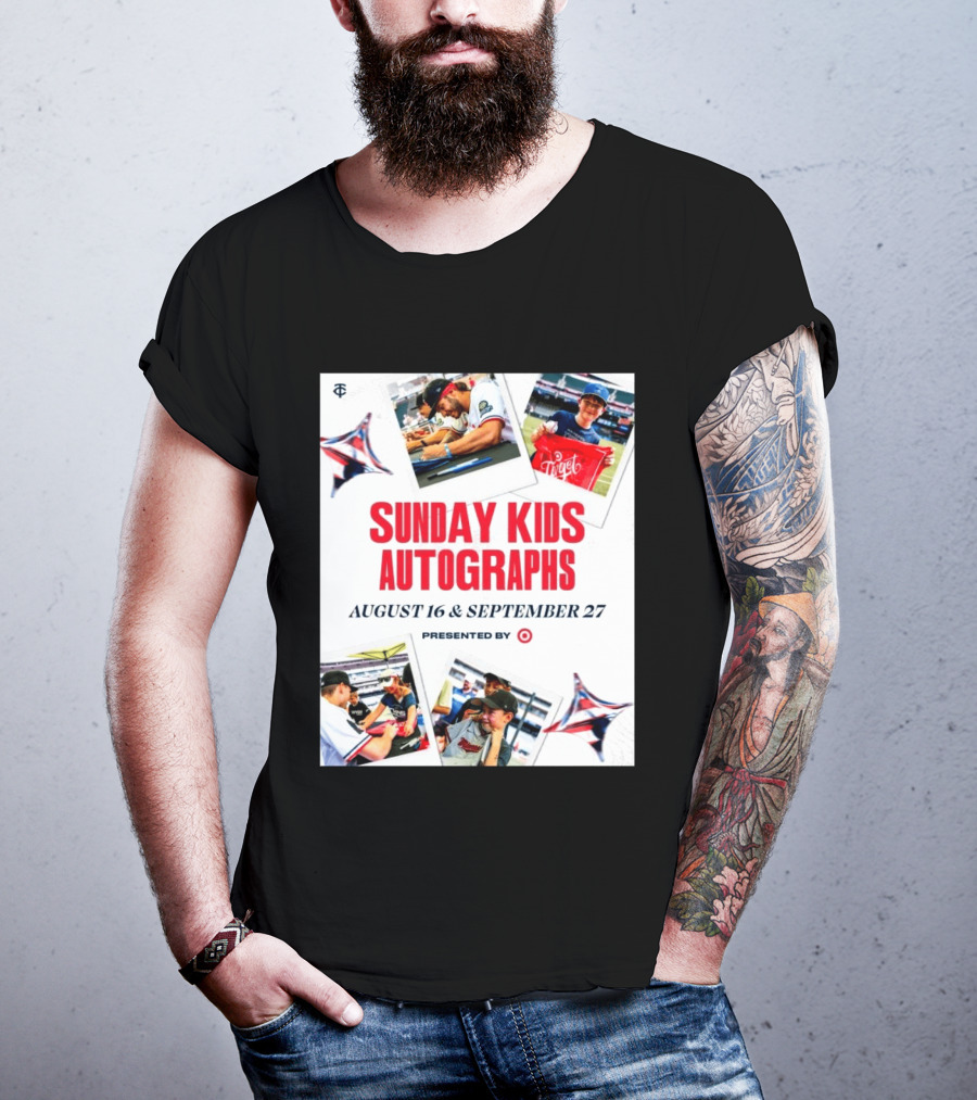 Sunday Kids Autographs August 16 & September 27 Presented By Target Twins Event T-Shirt