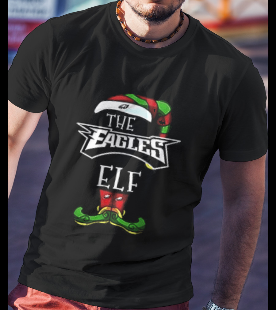 The Eagles Christmas Elf Hat And Mustache T-Shirt