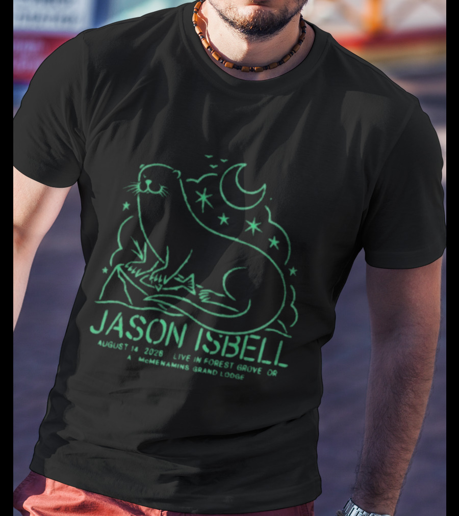 Jason Isbell Live In Forest Grove OR August 14 2026 Grand Lodge Concert Otter And Stars T-Shirt