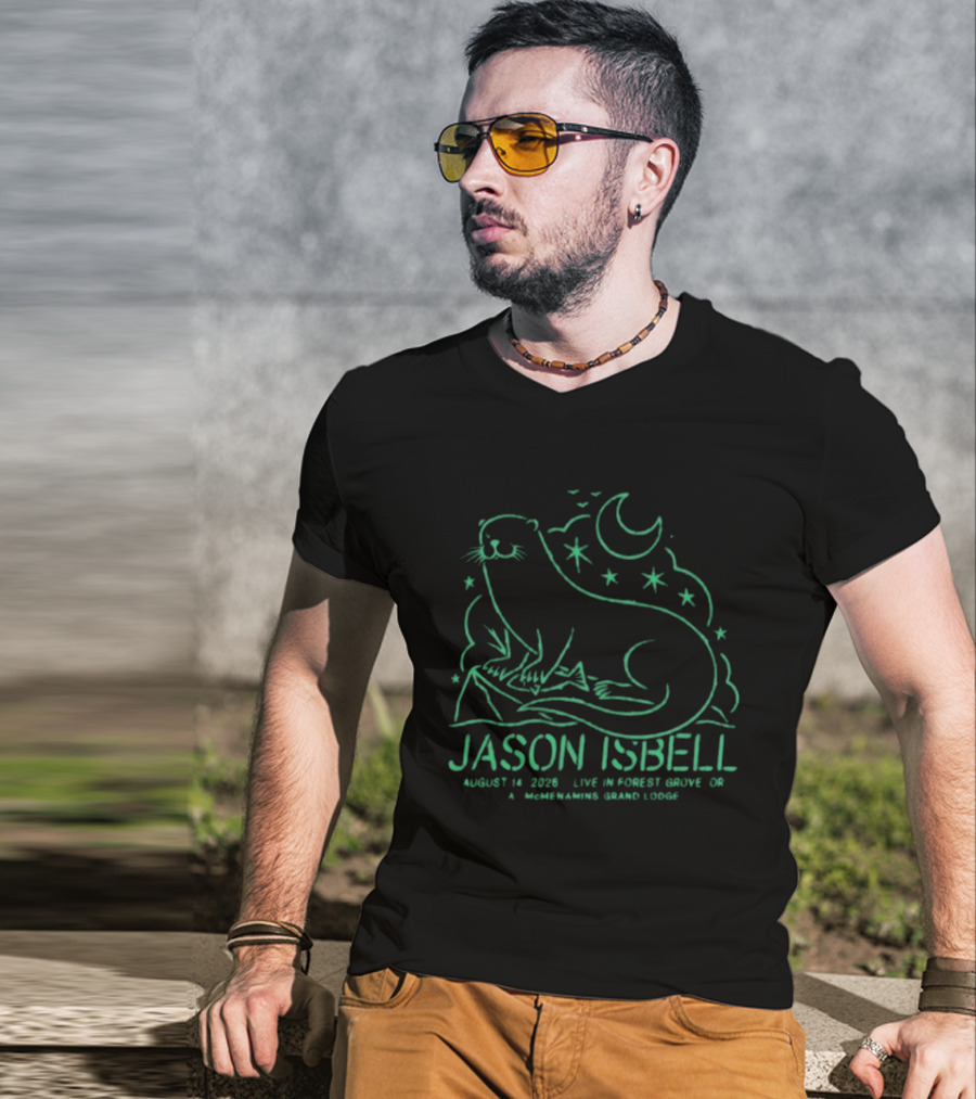 Jason Isbell Live In Forest Grove OR August 14 2026 Grand Lodge Concert Otter And Stars T-Shirt