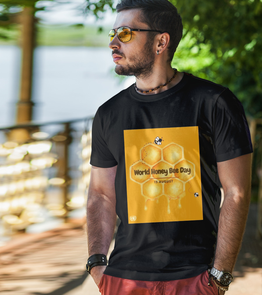 World Honey Bee Day 15 August Honeycomb T-Shirt