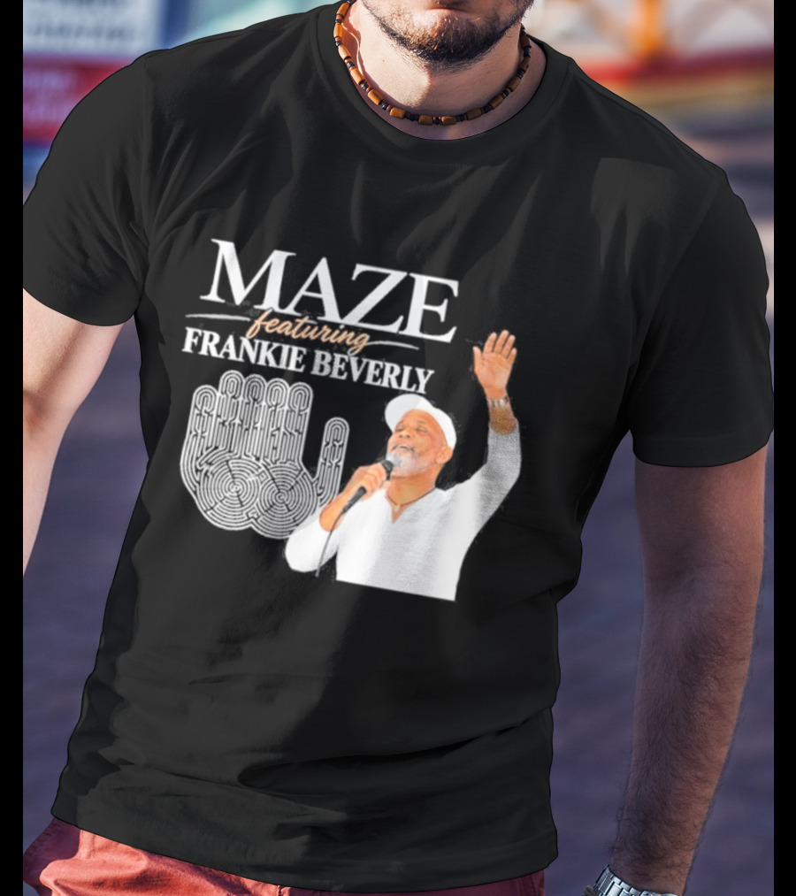 Maze Featuring Frankie Beverly White Outfit Microphone Performance Iconic Image T-Shirt