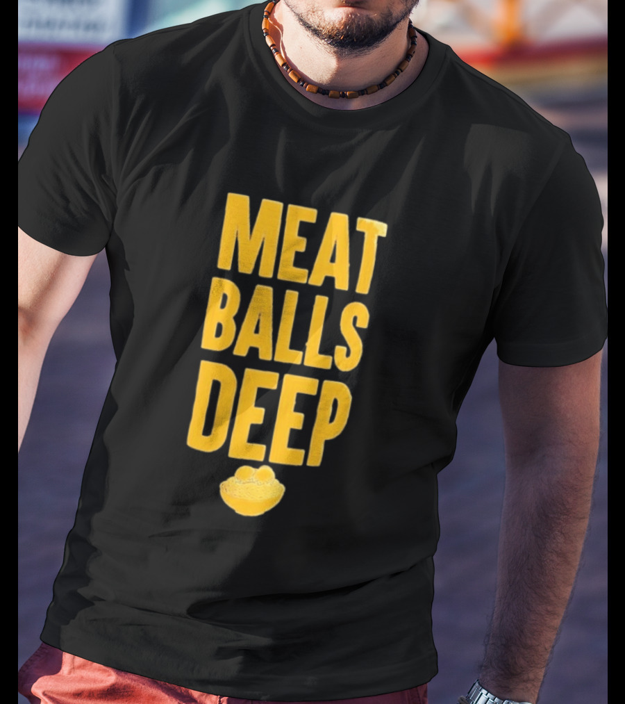 Meat Balls Deep Pasta Bowl Yellow T-Shirt