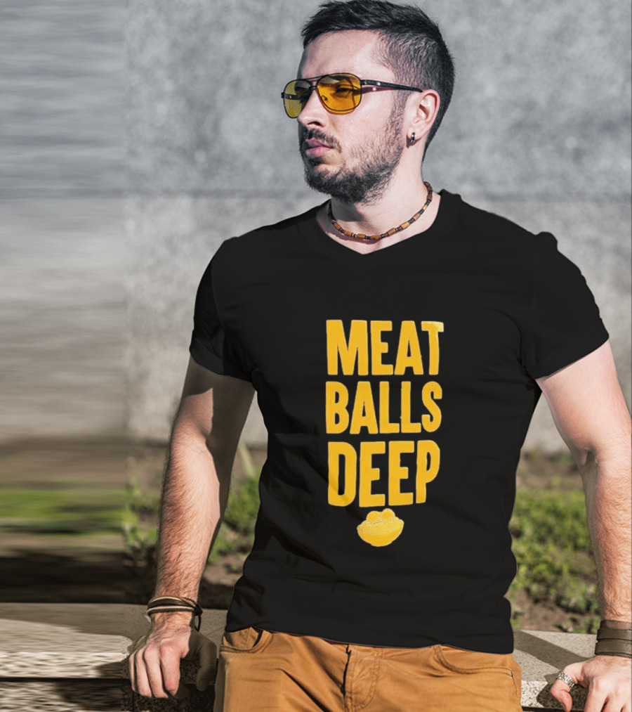 Meat Balls Deep Pasta Bowl Yellow T-Shirt
