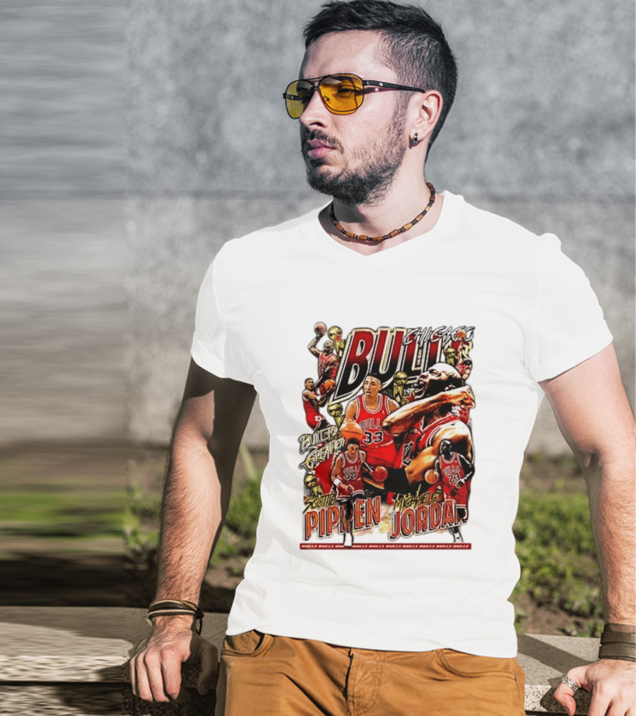Chicago Bull Machael Jordan X Scotie Pippen Build For Greatness T-Shirt