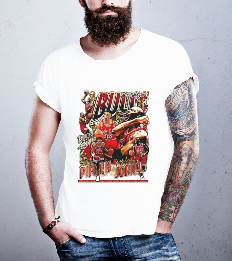 Chicago Bull Machael Jordan X Scotie Pippen Build For Greatness T-Shirt