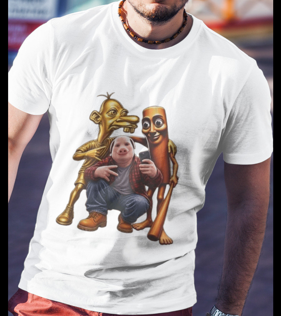 Neegy John Pork Tung Tung Tung Sahur Meme Characters T-Shirt