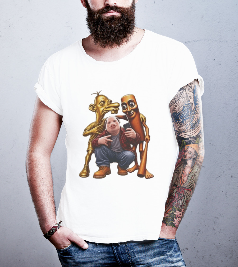 Neegy John Pork Tung Tung Tung Sahur Meme Characters T-Shirt