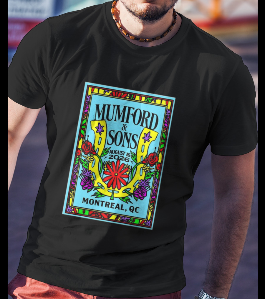 Mumford And Sons August 16 2026 Montreal QC Colorful Floral Concert T-Shirt