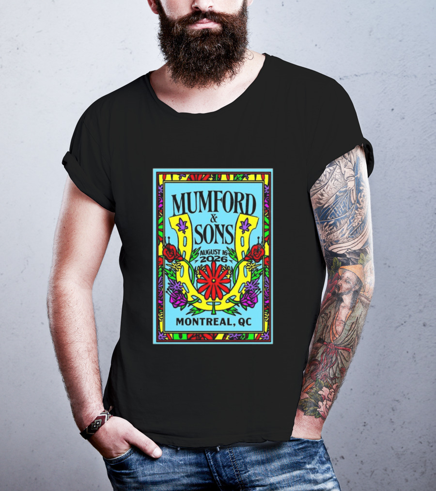 Mumford And Sons August 16 2026 Montreal QC Colorful Floral Concert T-Shirt