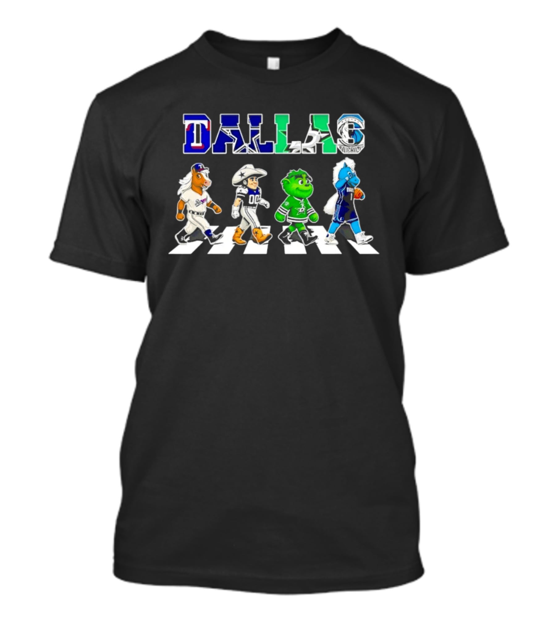 Dallas Rangers Cowboys Stars Mavericks Road Crossing T-Shirt