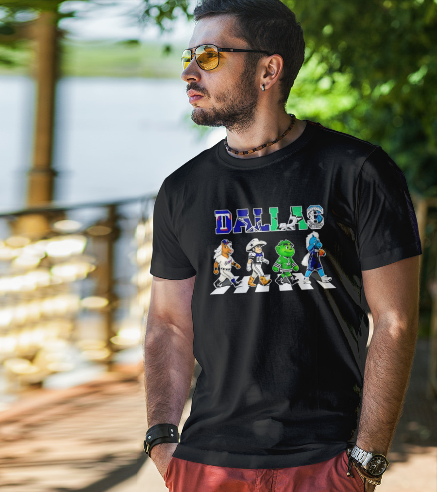 Dallas Rangers Cowboys Stars Mavericks Road Crossing T-Shirt