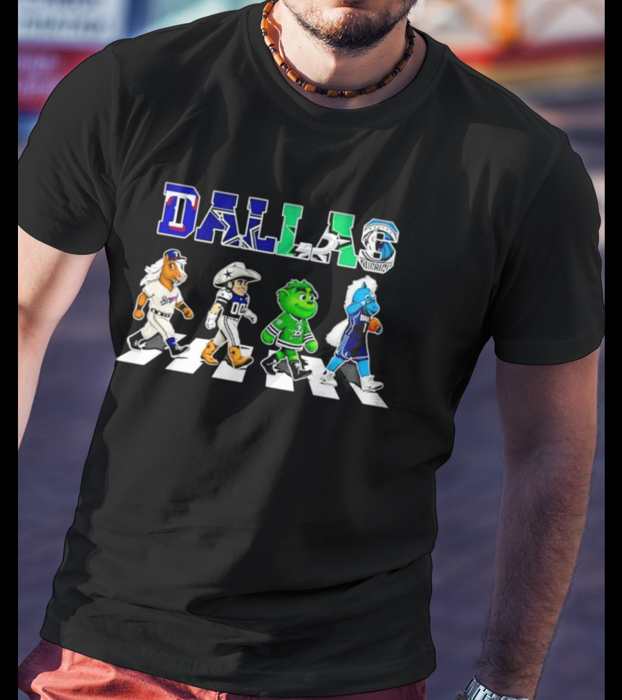 Dallas Rangers Cowboys Stars Mavericks Road Crossing T-Shirt