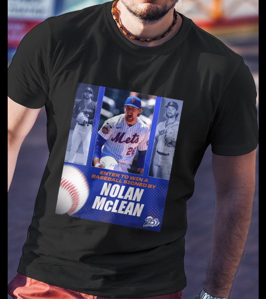 Enter To Win A Baseball Signed By Nolan McLean Mets 26 Celebrating 25 Years T-Shirt