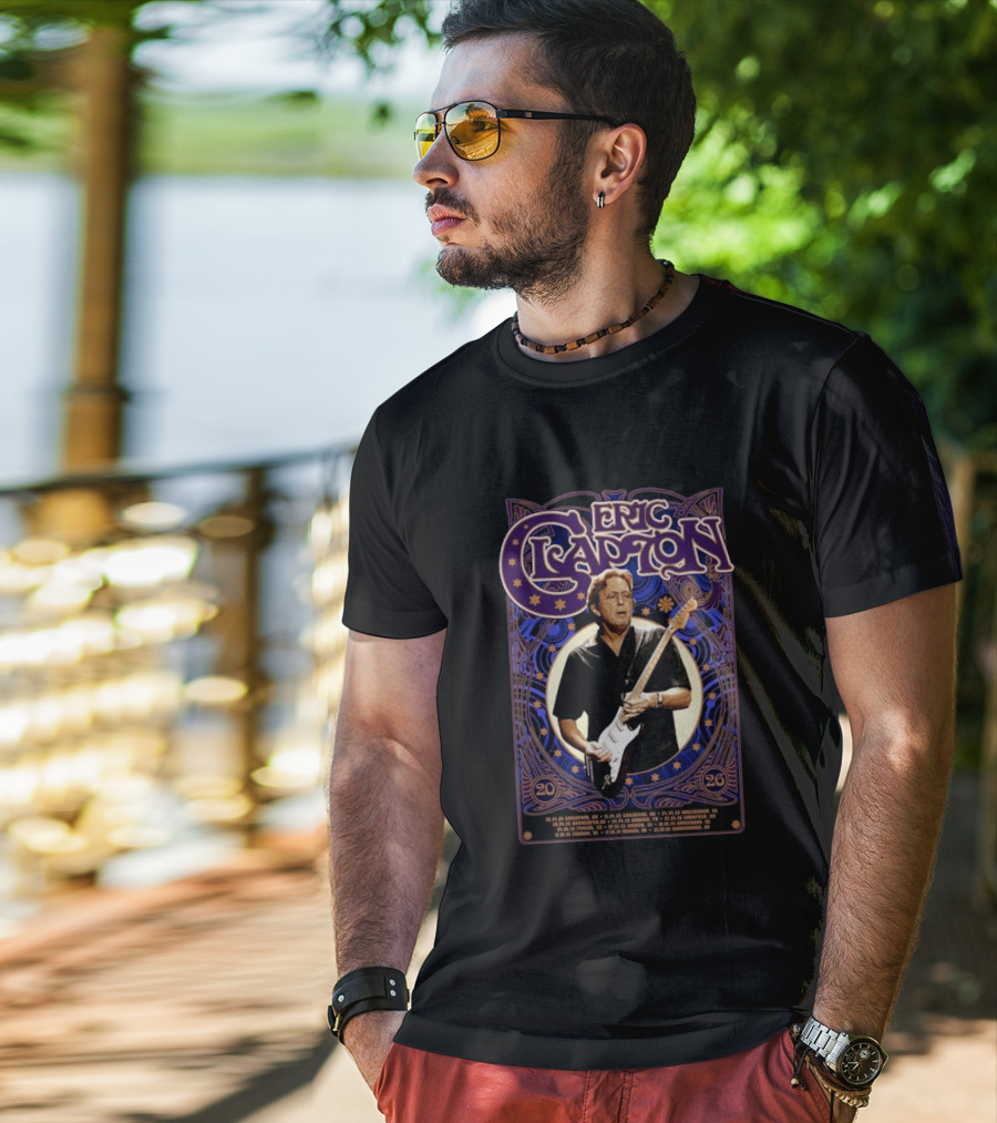 Eric Clapton 2026 Barcelona Spain Tour Concert Dates And Locations T-Shirt