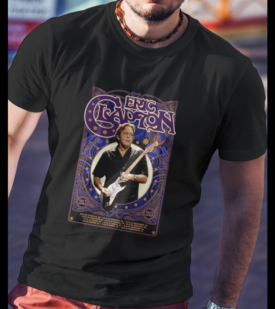Eric Clapton 2026 Barcelona Spain Tour Concert Dates And Locations T-Shirt