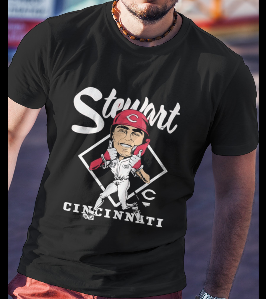 Stewart 27 Cincinnati Reds Caricature MLB T-Shirt