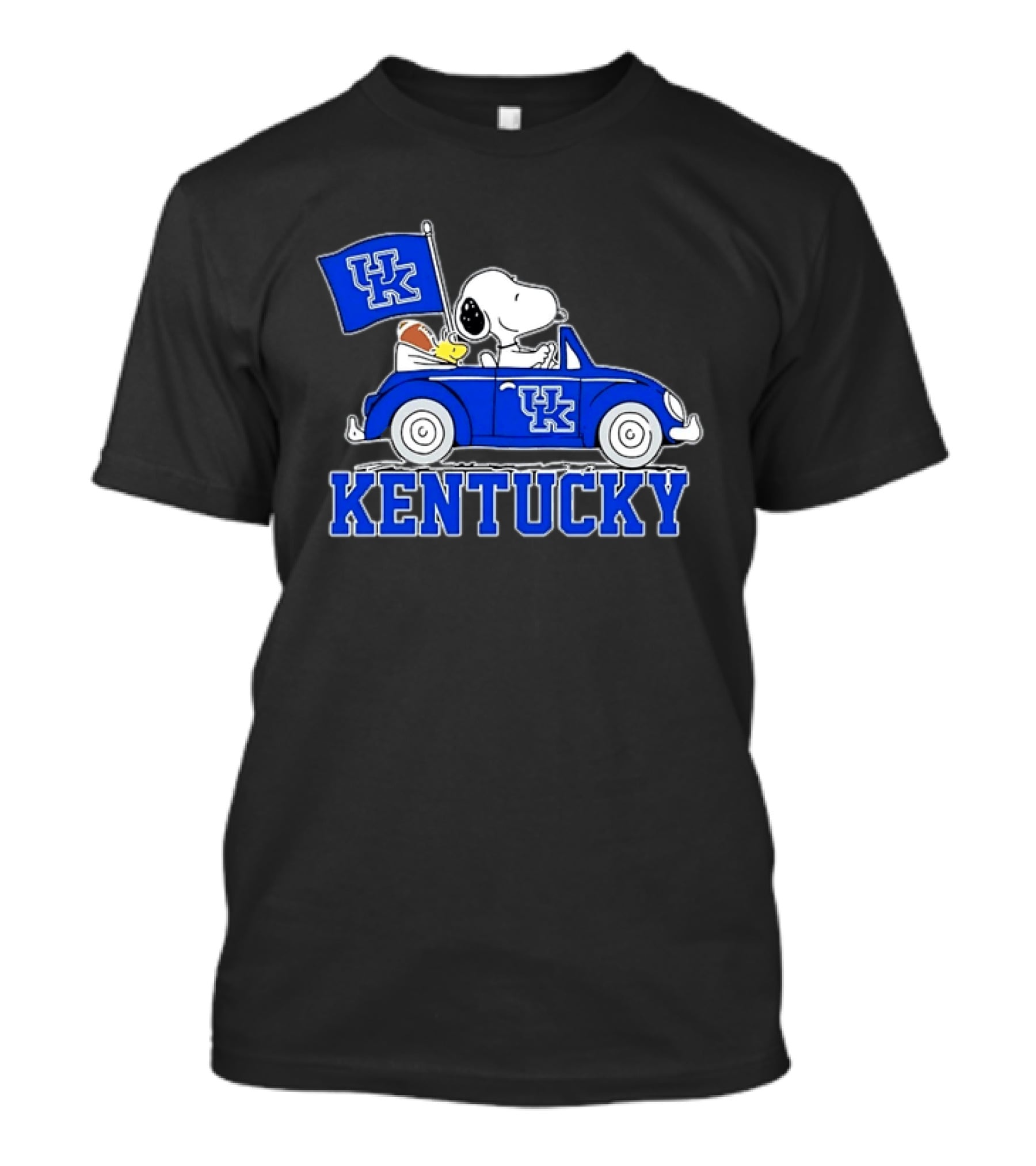 UK Wildcats Snoopy Driving Car With Kentucky Banner T-Shirt