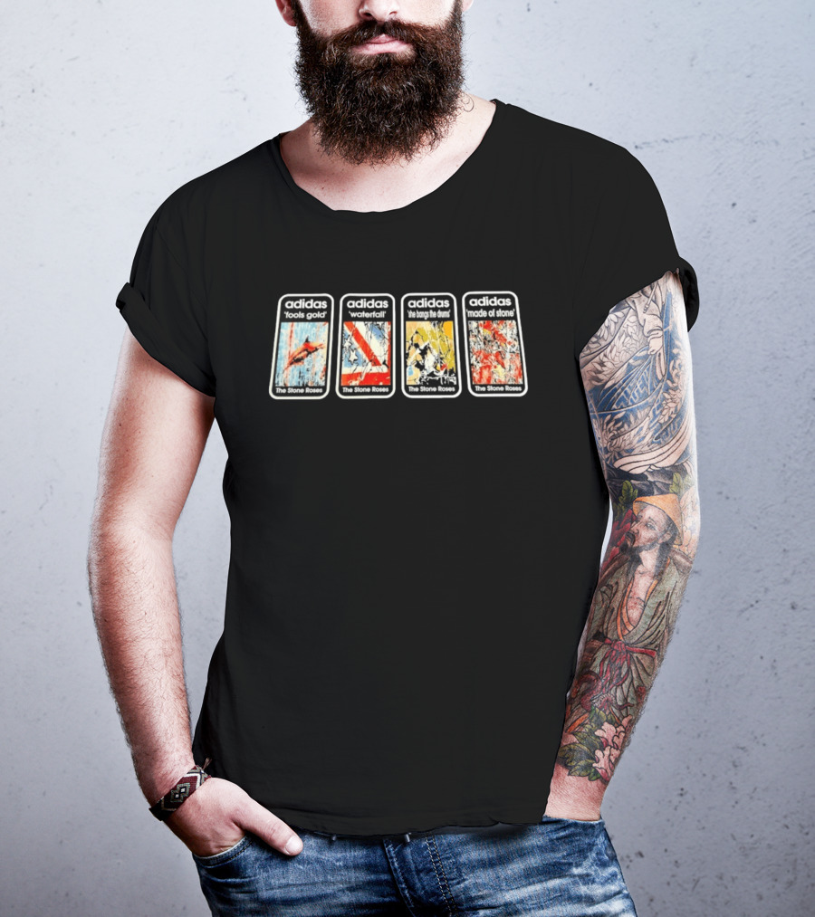 Adidas The Stone Roses Fools Gold Waterfall She Bangs The Drums Made Of Stone Collection T-Shirt