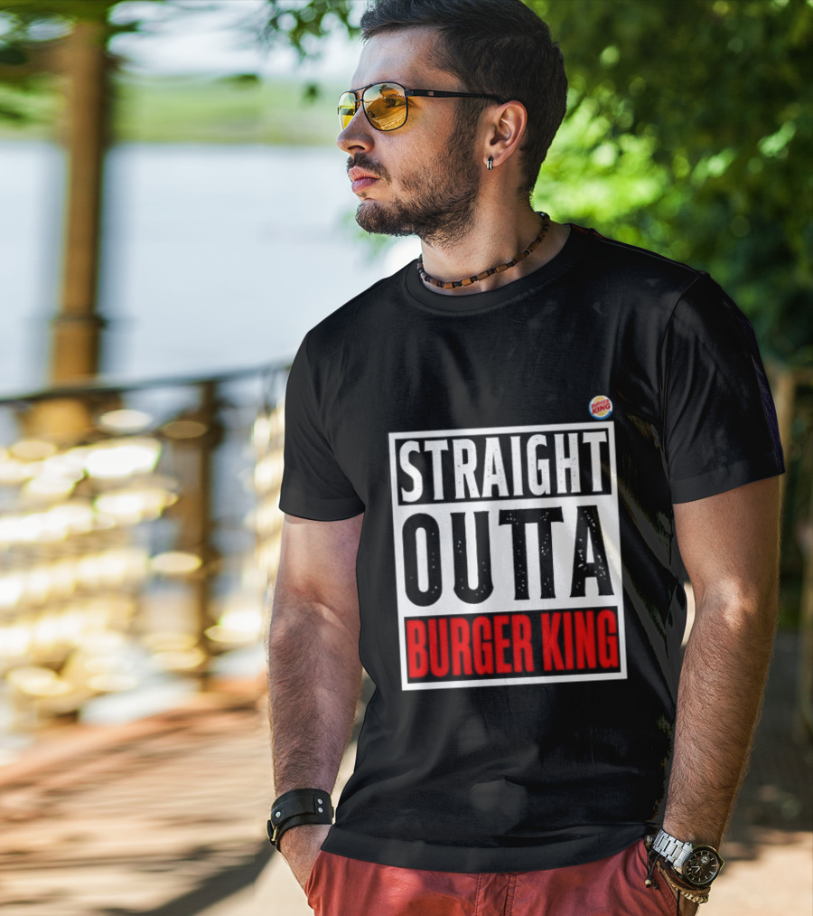 Straight Outta Burger King Fast Food Mockup T-Shirt