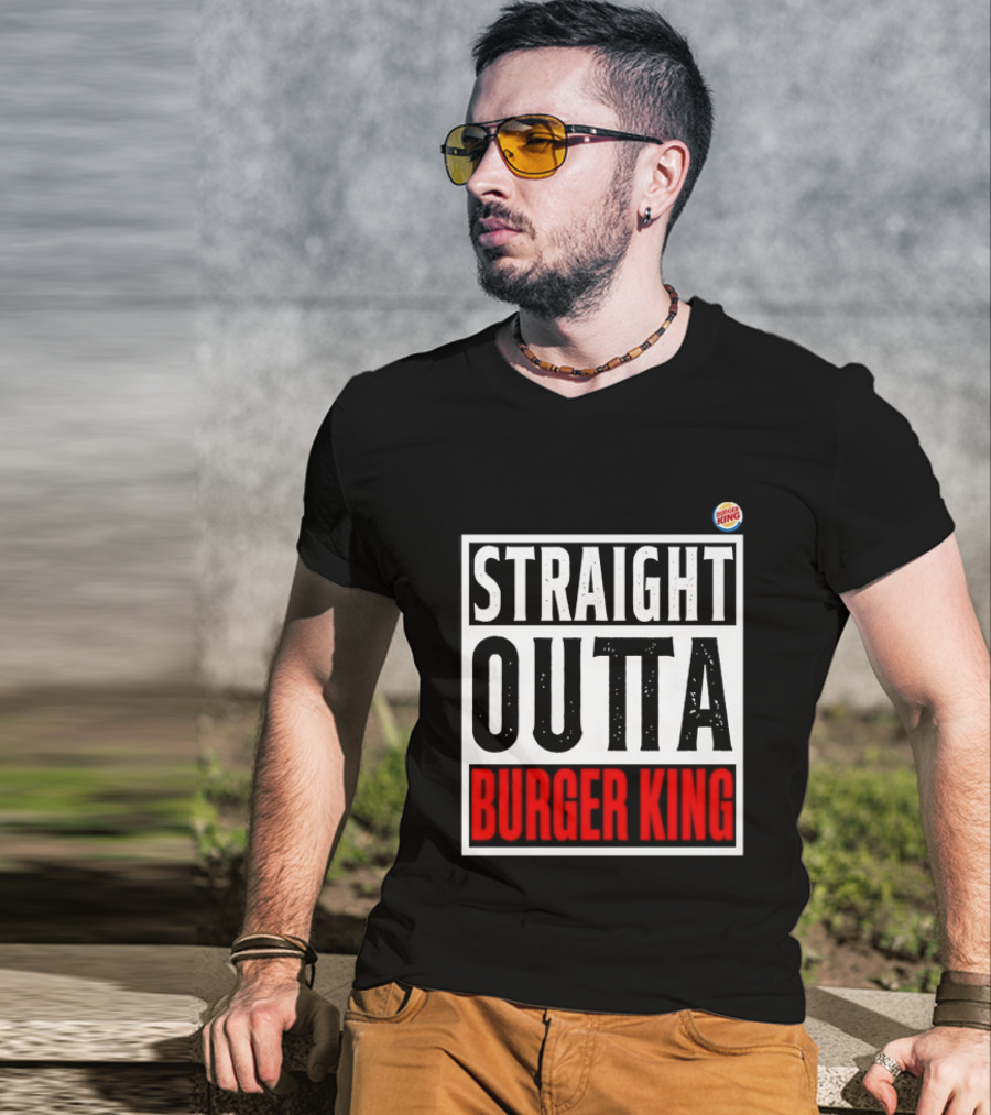 Straight Outta Burger King Fast Food Mockup T-Shirt