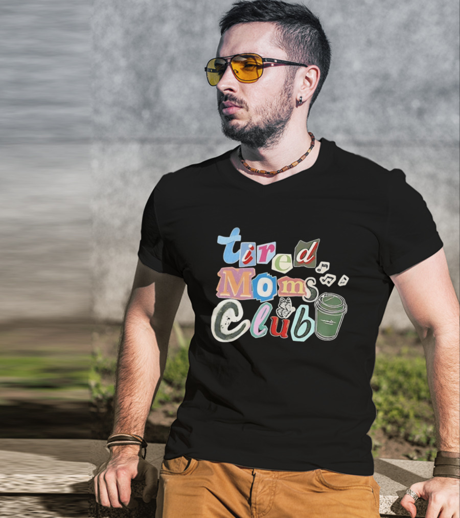 Tired Moms Club Coffee Butterfly T-Shirt