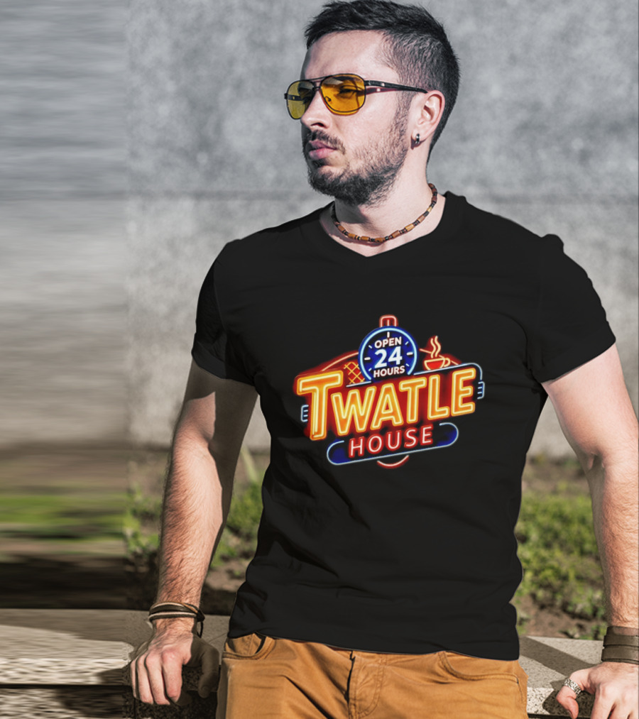 Twatle House Open 24 Hours Neon Sign Restaurant Decor Coffee Cup T-Shirt