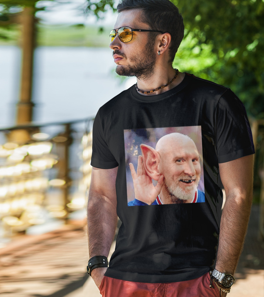 Lionel Messi Elf Meme Pessi Big Ear Music Notes Bald Man T-Shirt