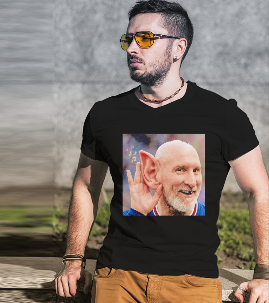 Lionel Messi Elf Meme Pessi Big Ear Music Notes Bald Man T-Shirt