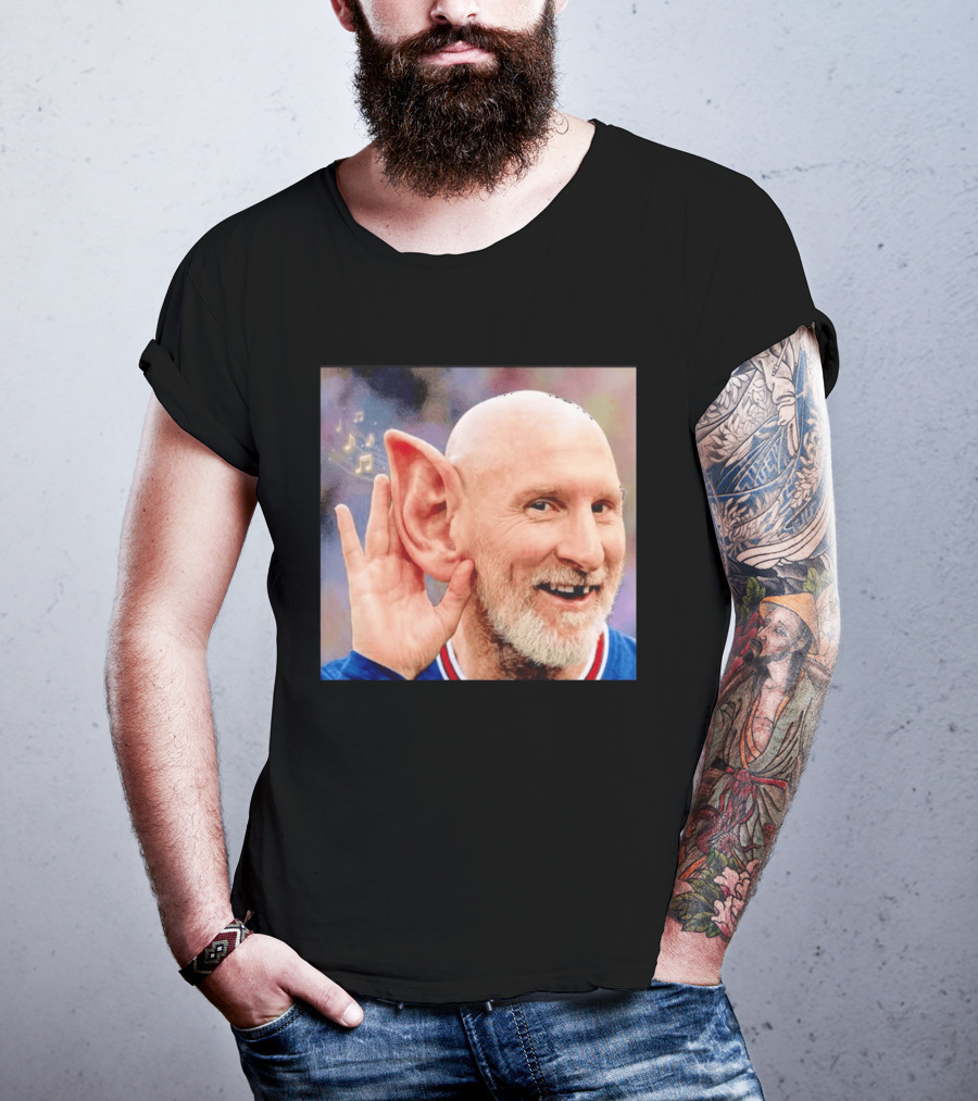 Lionel Messi Elf Meme Pessi Big Ear Music Notes Bald Man T-Shirt