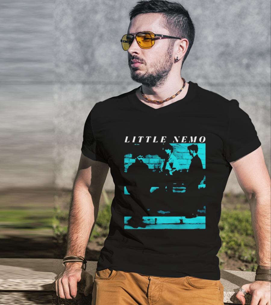 Little Nemo Post Punk Alternative Rock Band Aqua Blue Distressed T-Shirt