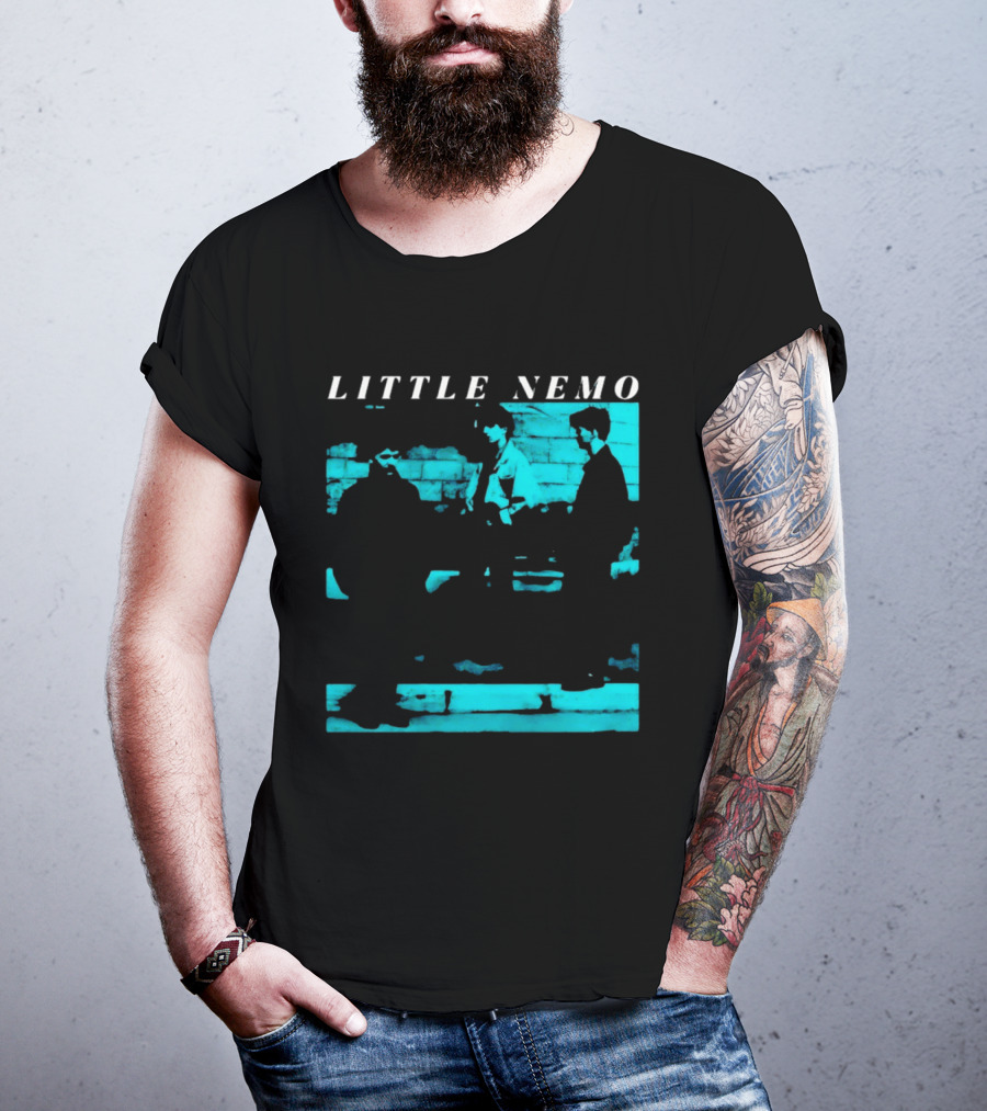 Little Nemo Post Punk Alternative Rock Band Aqua Blue Distressed T-Shirt