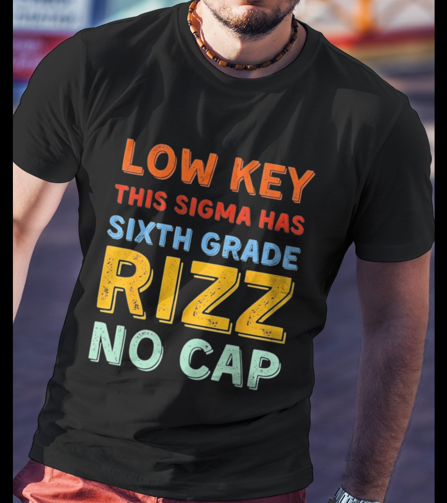 Low Key This Sigma Has Sixth Grade Rizz No Cap T-Shirt