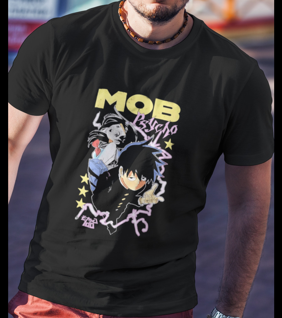 Mob Psycho 100 Anime Shigeo Kageyama Distressed T-Shirt